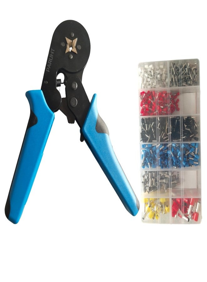 PARUHT Ferrule Crimping Tool Kit, Crimper Plier with 1200-Pcs Wire End Ferrules Adjustable Rachet Tool Kit for AWG 23-7 Electrical Wire Connectors, 0.25-10mm² Black FTC-2510 - Image 3